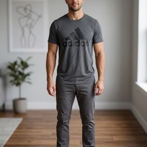 Adidas Gray Logo T-Shirt